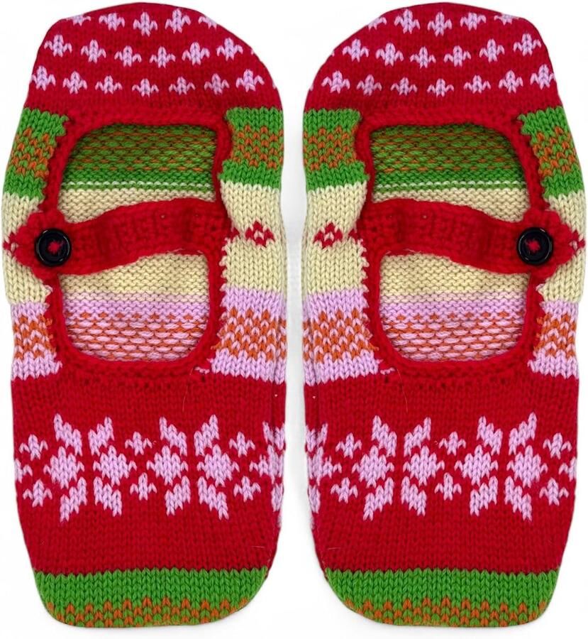 Dailygoods- Pantoffels Dames Gebreide Pantoffels Antislip Noorse Sokken Warm en Comfortabel 100% Polyacryl Slippers