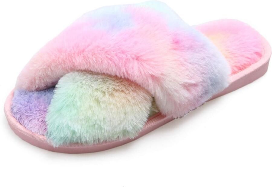 Dailygoods- Pantoffels Dames Warm Comfortabele Sloffen Huisschoenen Fleece Bovenwerk Handwasbaar Elegant Design