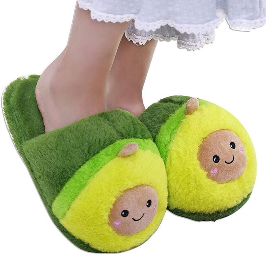 Dailygoods- Pantoffels Schattige Avocado Afbeelding Antislip Warm Comfortabel Duurzaam Ideaal voor Kinderen Slippers