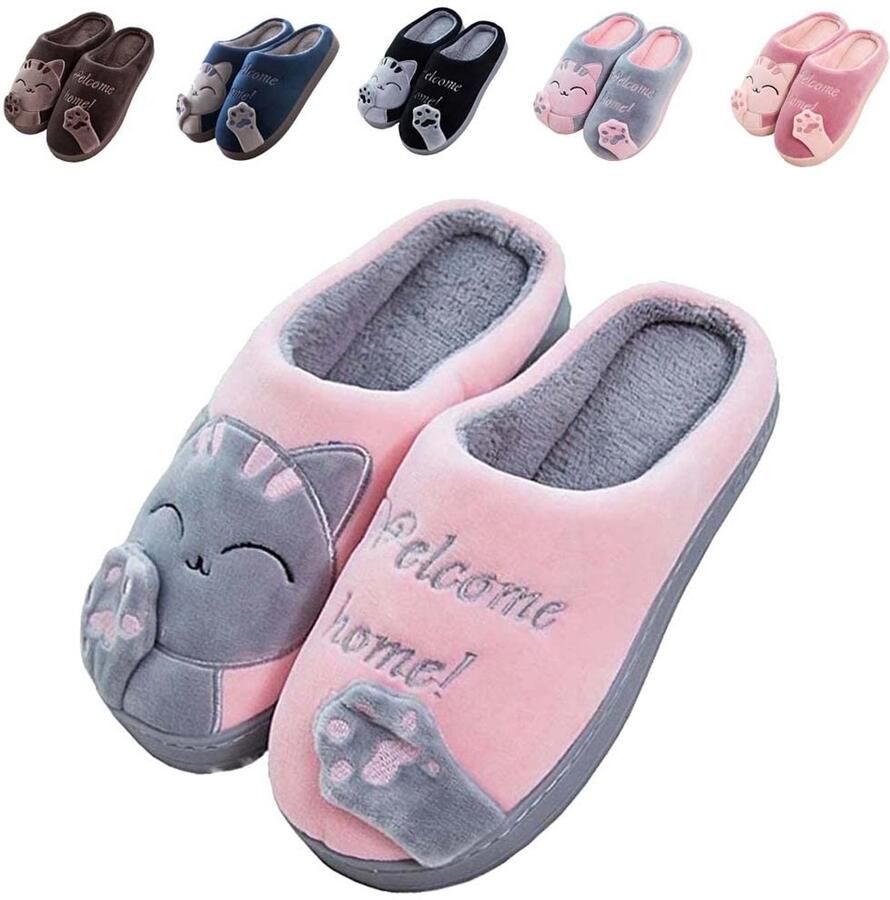 Dailygoods- Pluche Slippers Warme Zachte Comfortabele Pantoffels Antislip Zool Binnenhuis Schoenen Slijtvast Ideaal voor Koude Winter