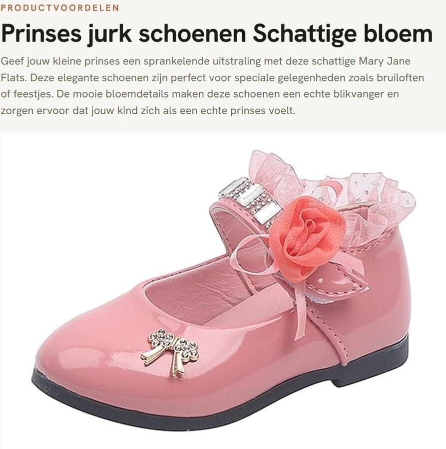 Dailygoods- Prinses Jurk Schattige Bloem Mary Jane Flats Meisjes Schoenen Bruiloft Feest