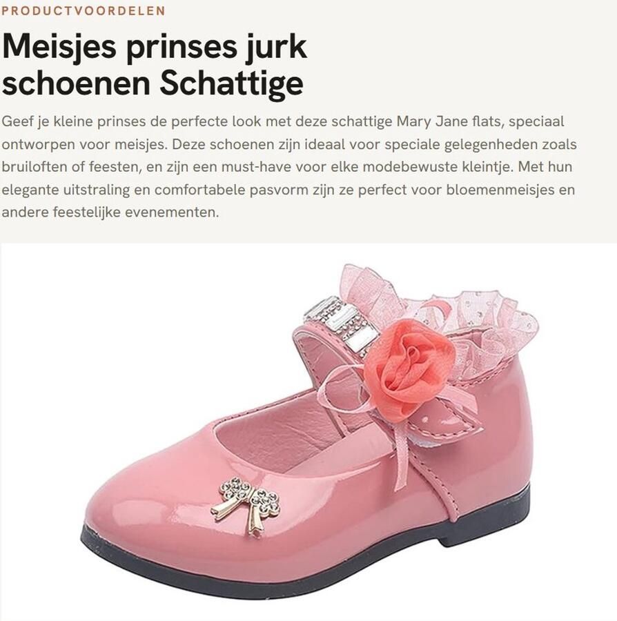 Dailygoods- Prinses Jurk Schattige Bloem Mary Jane Flats Meisjes Schoenen Bruiloft Feest Perfect voor Bloemenmeisje