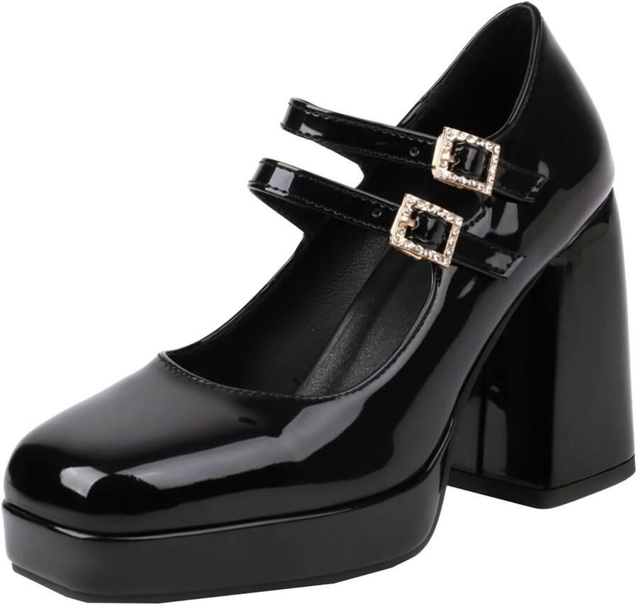 Dailygoods- Pumps met blokhak en plateauzool Hakken Damesschoenen Hoge hakken Geschikt voor voetlengte 22 6- Dameschoenen