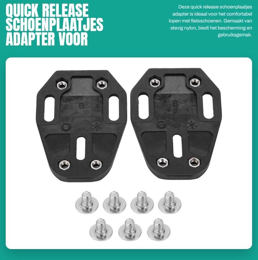 Dailygoods Quick Release Schoenplaatjes Adapter voor Fietsschoenen