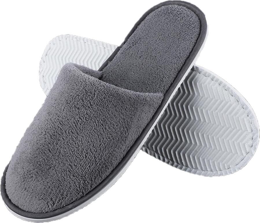 Dailygoods- Reispantoffels Draagbaar Zachte Koraalfluwelen Pantoffels Antislip 7 mm EVA-zolen Herbruikbare Huisslippers Lichtgewicht en Comf