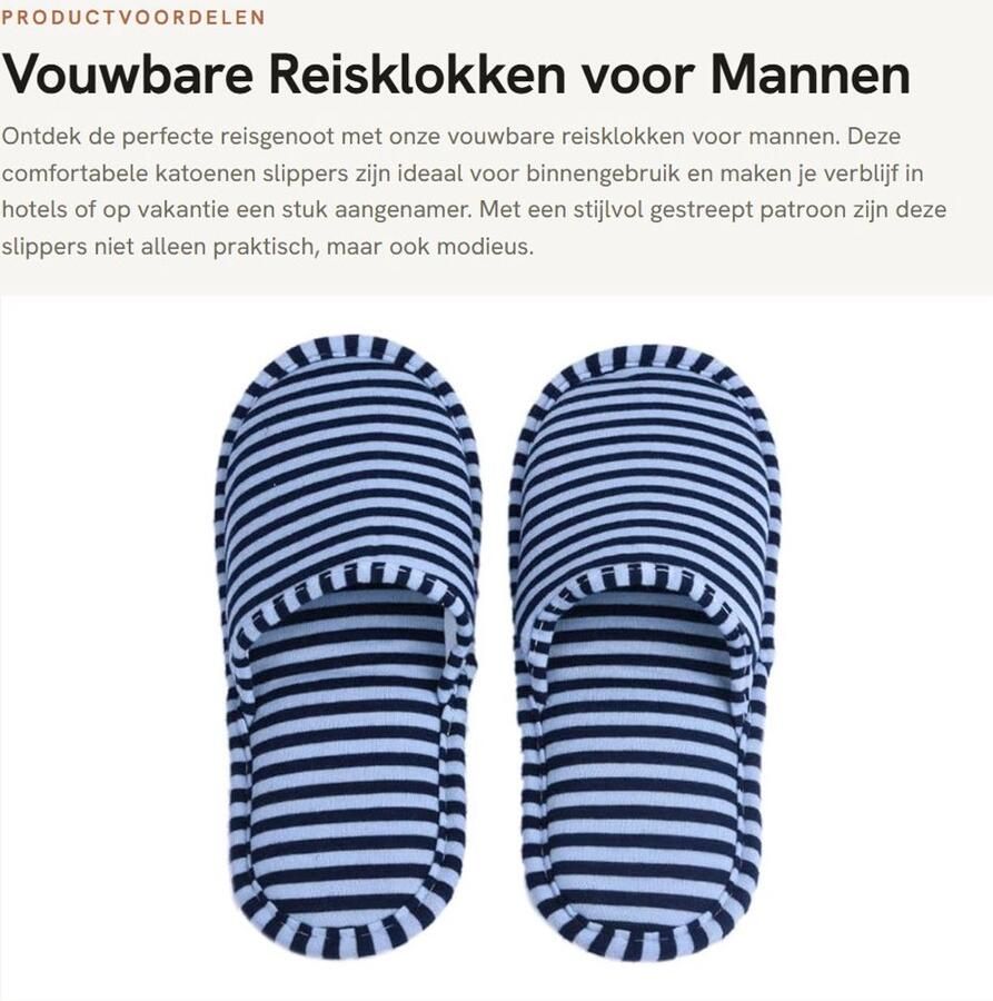Dailygoods- Reisslippers Vouwbaar Heren Slippers Indoor Slippers EVA Materiaal Antislip Lichtgewicht