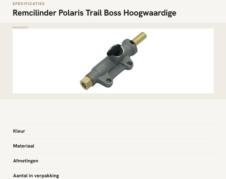 Dailygoods- Remcilinder Hoogwaardige Kwaliteit Achterremcilinder Directe Vervanging 113 mm Geschikt voor Polaris Trail Boss Metaal Rempomp