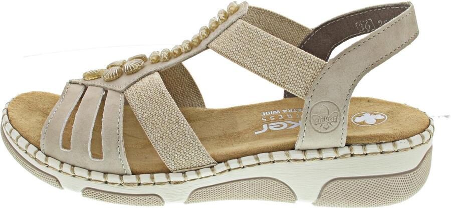 Dailygoods- Riempjessandalen Beige Schokabsorberende Zool Verstelbare Band Extra Comfort Stevige Constructie Ruimte voor Voorvoet Sandalen