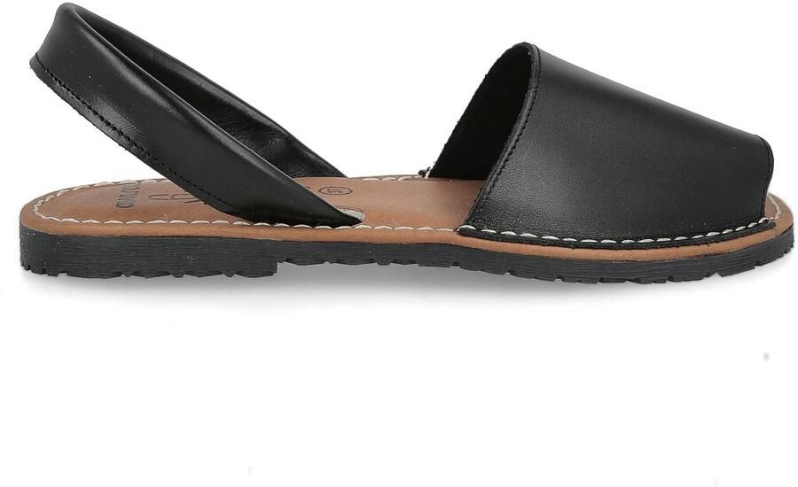 Dailygoods- Sandaal Zomerse Espadrille Open Hiel Gewatteerde Binnenzool Gemaakt van Leer Rubberen Zool Unisex Espadrilles