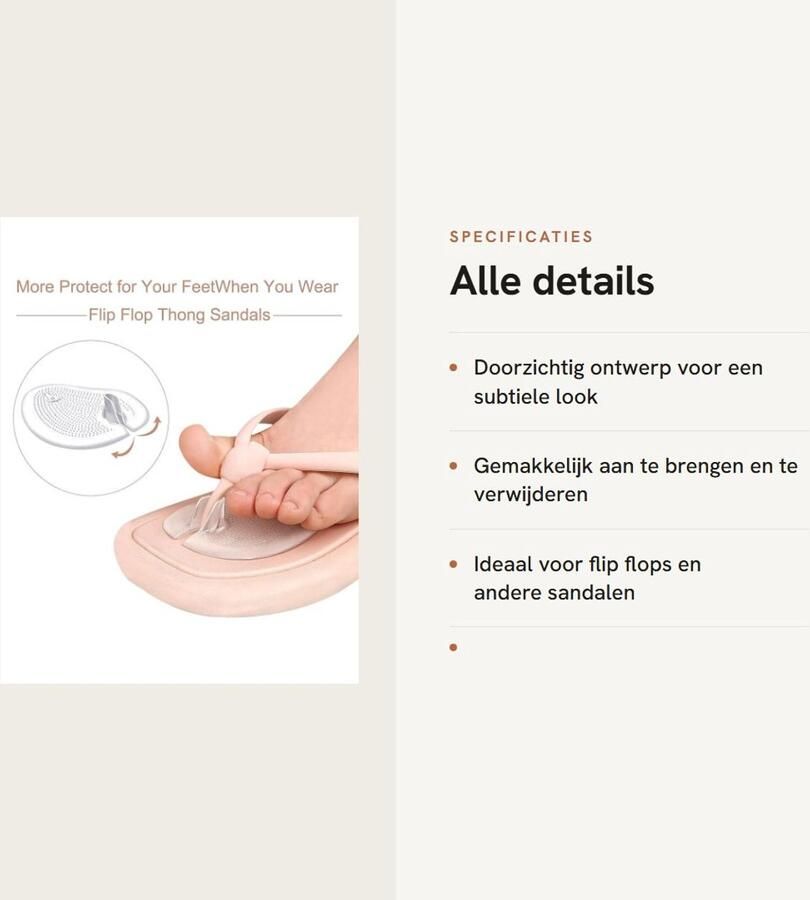 Dailygoods- Sandaalkussens 4 Paar Siliconen Teenbeschermers Doorzichtige Inzetstukken Flip Flop Kussens Voetbescherming Comfortabel en Schokabsorberend