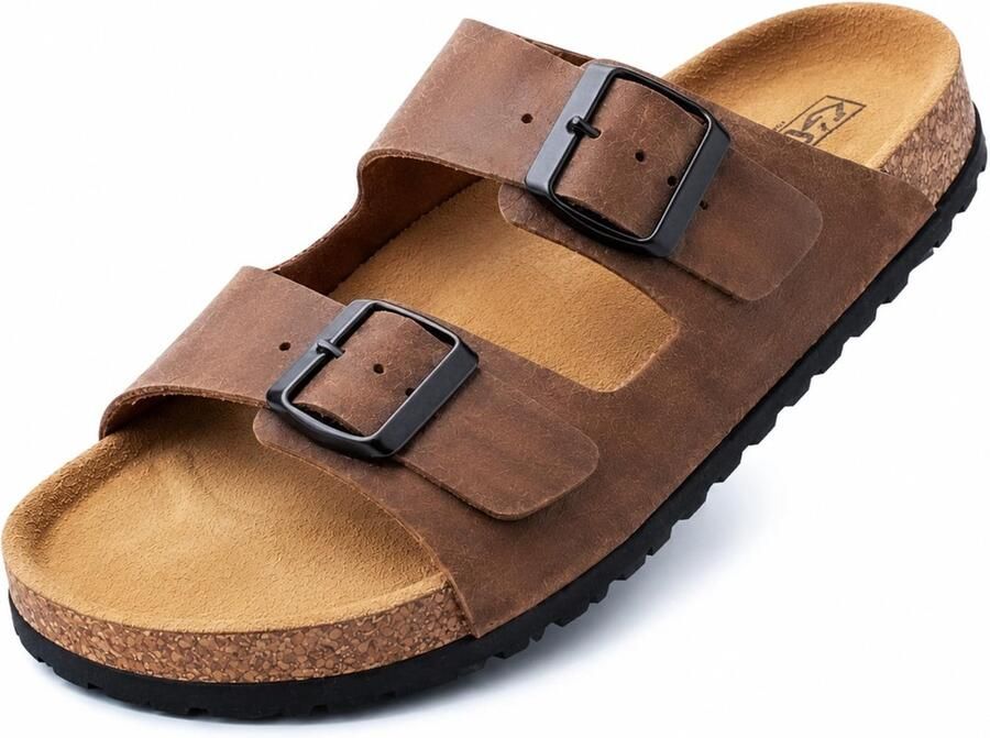 Dailygoods- Sandalen handgemaakt Verstelbare voetgespen Natuurlijke kurk Lichtgewicht Unisex Hoogwaardige kwaliteit Schoenen