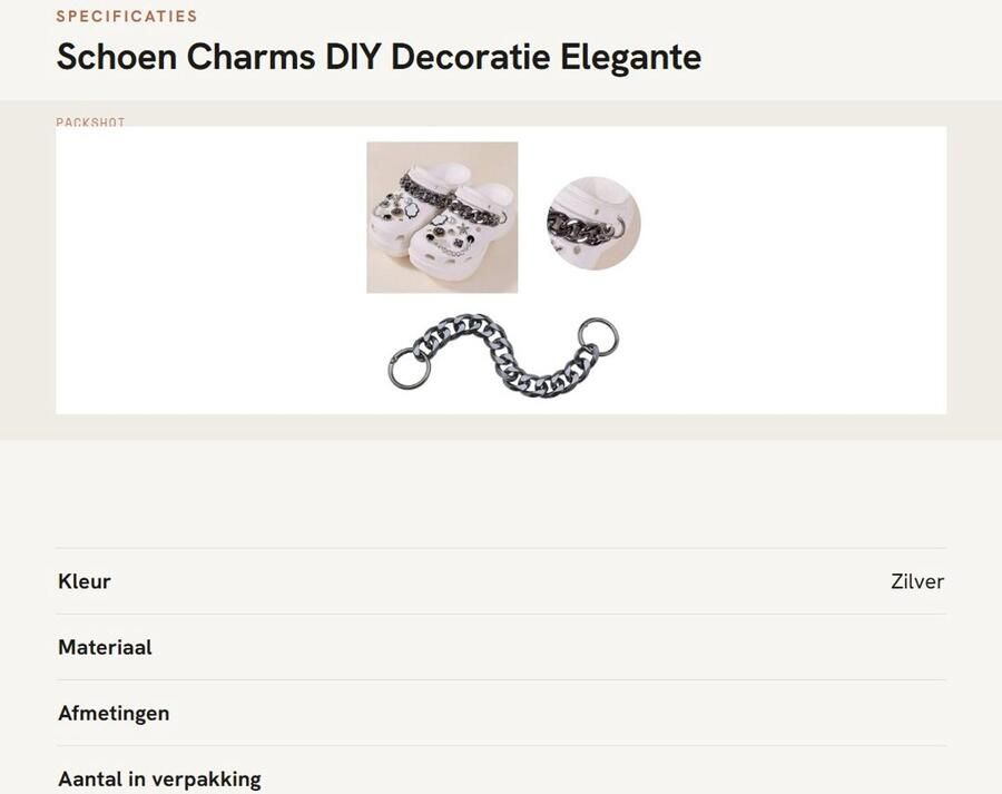 Dailygoods- Schoen Charms 2 Stuks Metalen Kettingen DIY Decoratie Accessoires Voor Sandalen Verjaardagsfeest Kerstcadeau Lichtgewicht en Stevig Schoenbedels