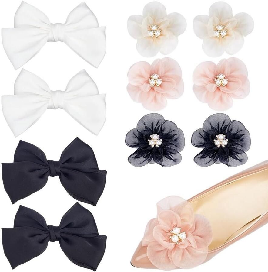 Dailygoods- Schoen Clips 10 Stuks Strik Bloem Design Afneembare Accessoires Voor Vrouwen Hoge Hakken Elegant Vakmanschap Schoenaccessoires