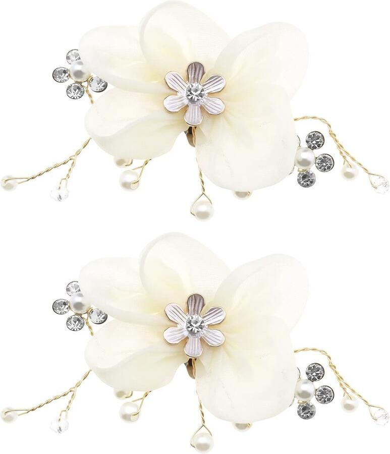 Dailygoods- Schoen Clips Parel Strass Bruids Schoen Gespen Schoen Decoratie Schoen Accessoires Duurzaam Materiaal Afmetingen 9 x Schoenaccessoires