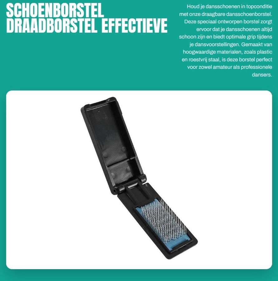 Dailygoods- Schoenborstel Antislipfunctie Draagbare Borstel Schoenborstel voor Buiten Schoenborstel Set Roestvrij Staal Effectieve Reiniging Dansschoenborstel