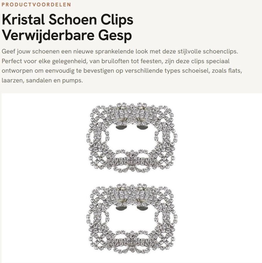 Dailygoods- Schoenclip Verwijderbaar Faux Strass Voor Laarzen Sandalen Pumps 42 5mmx56mm Bruiloft Feest Instant Make-over Schoenklem