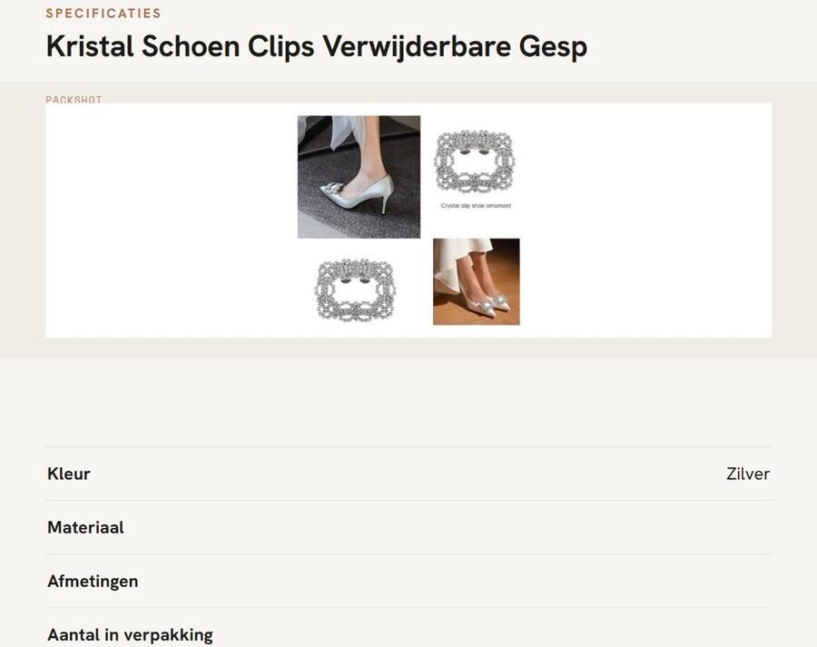 Dailygoods- Schoenclip Verwijderbaar Faux Strass Voor Laarzen Sandalen Pumps 42 5mmx56mm Bruiloft Feest Instant Make-over Schoenklem