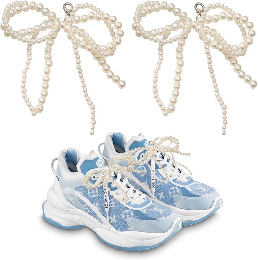 Dailygoods Schoenhangers met Parels en Linten voor Sneakers Set van