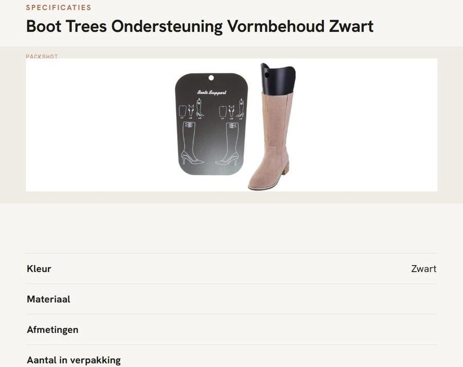 Dailygoods- Schoenleest 2 Paar Zwart PV Geschikt voor hoge laarzen Voorkomt vouwen en beschadigen Bootsupport