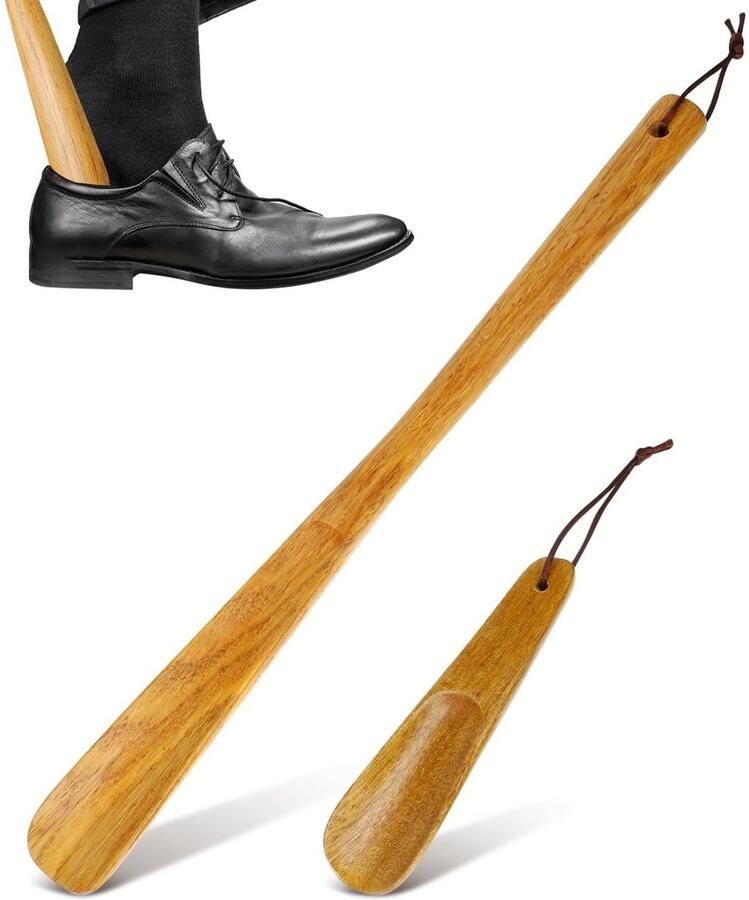 Dailygoods- Schoenlepel Orthopedisch Design Lange Greep Compact Houten Schoenlepel Handgemaakt Vermindert Rugpijn Schoenhulp