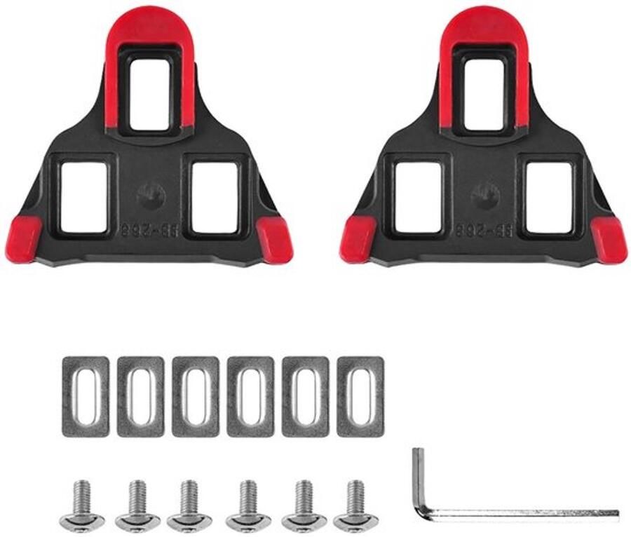Dailygoods- Schoenplaatjes 2 Stuks Fietsschoenen Rood Zwart