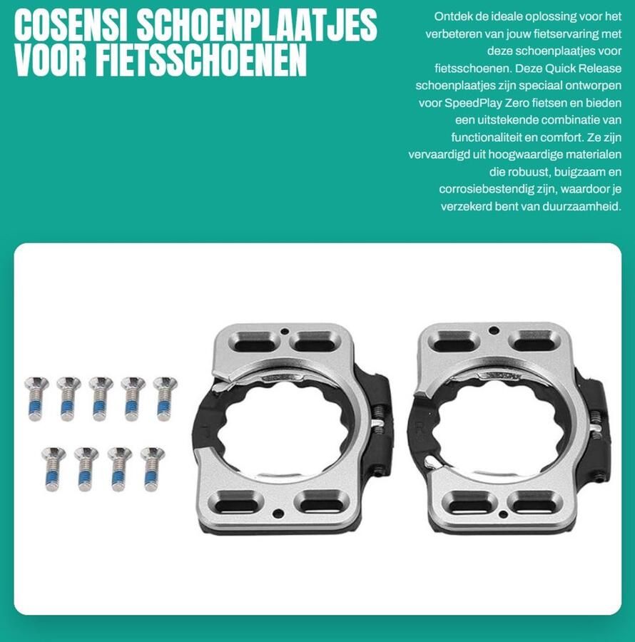 Dailygoods Schoenplaatjes voor fietsschoenen Quick Release Comfortabel lopen Adapter converter Beschermt noppen Geschikt voor SpeedPlay Zero