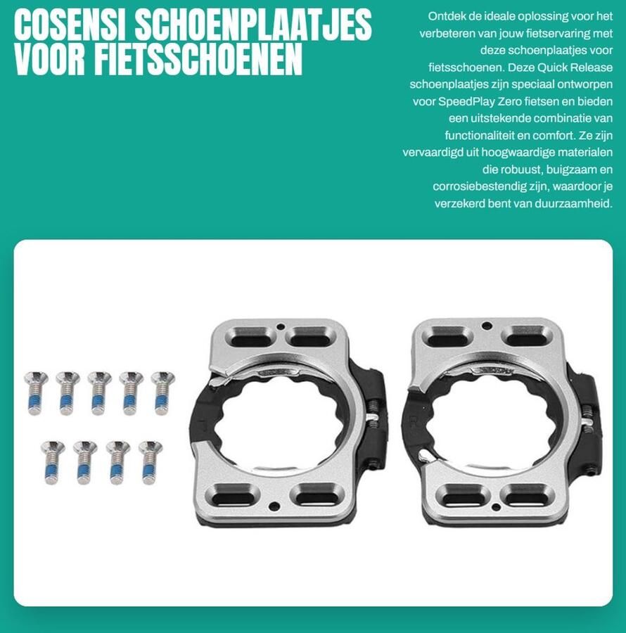 Dailygoods Schoenplaatjes voor fietsschoenen Quick Release Comfortabel lopen Adapter converter Beschermt noppen Geschikt voor SpeedPlay Zero