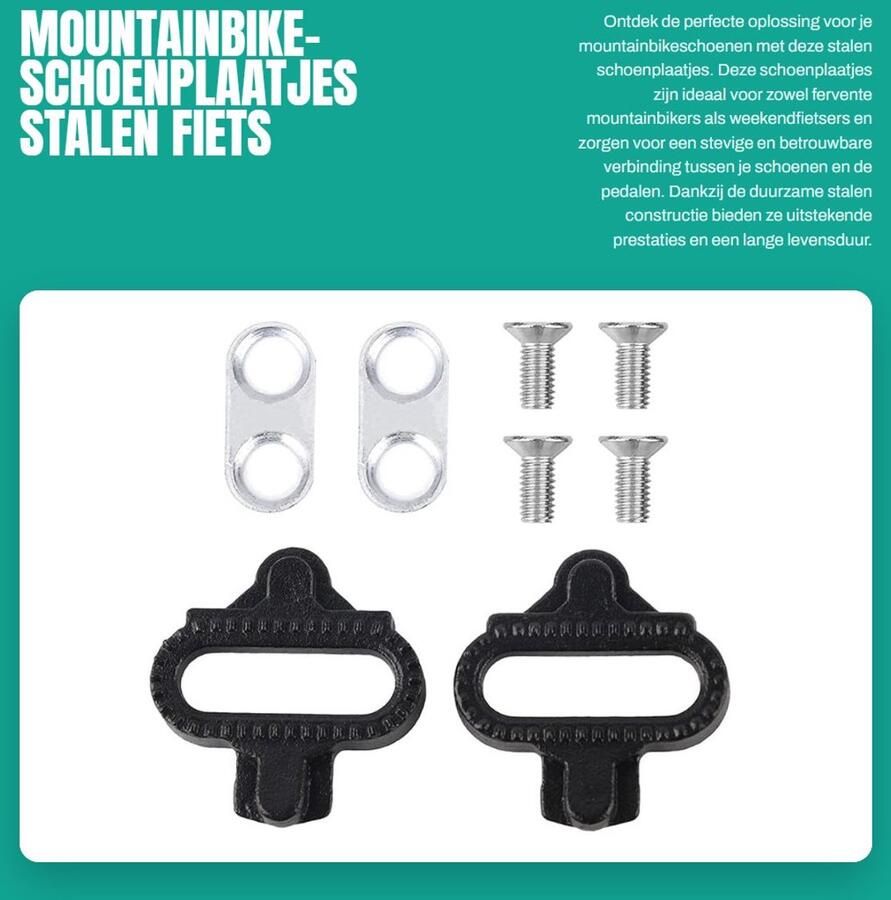 Dailygoods- Schoenplaatjes voor Fietsschoenen Stalen Schoenplaatjes SPD Schoenplaatjes Schroefbouten Mountainbike Compatibel met M094 823 WM001 M19 W01 M17C Fietsplaatjes