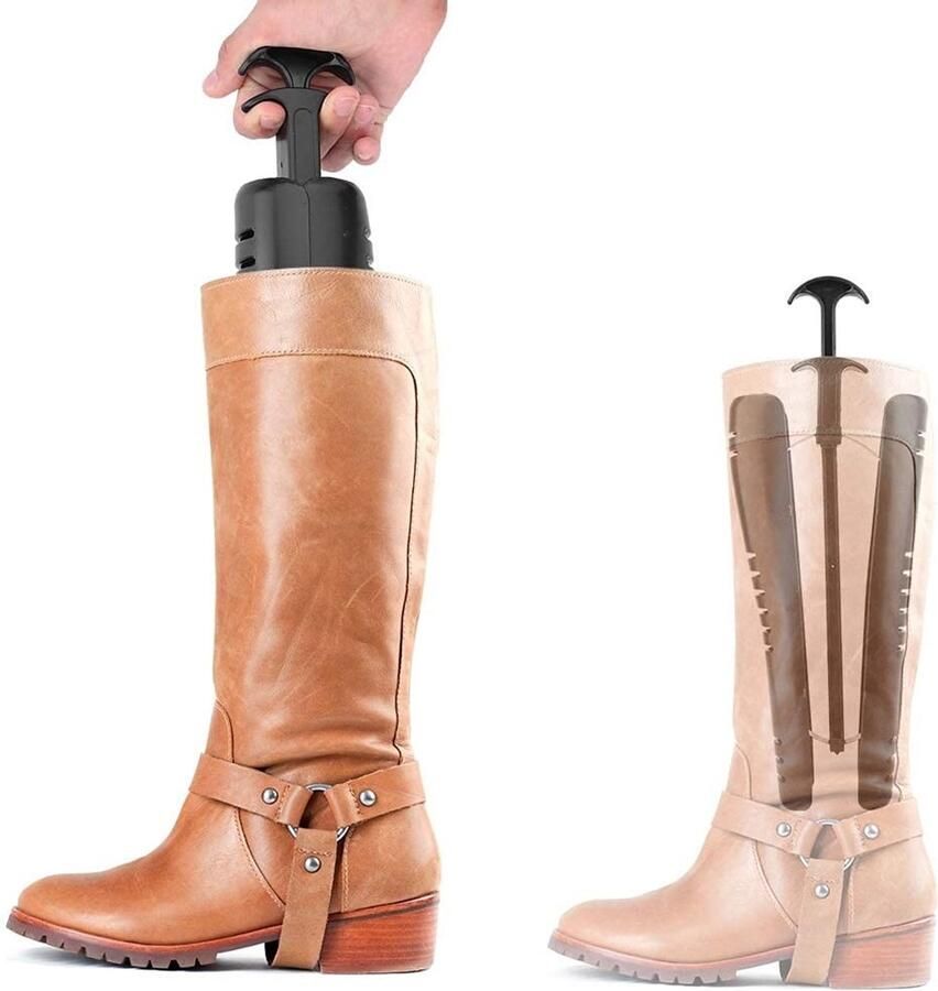 Dailygoods- Schoenrekker Met Handvat Laarzen Expander Kunststof Laarssteun Antirimpel Ondersteuning Roestwerende Coating Verstelbaar Design Laarzenrekker