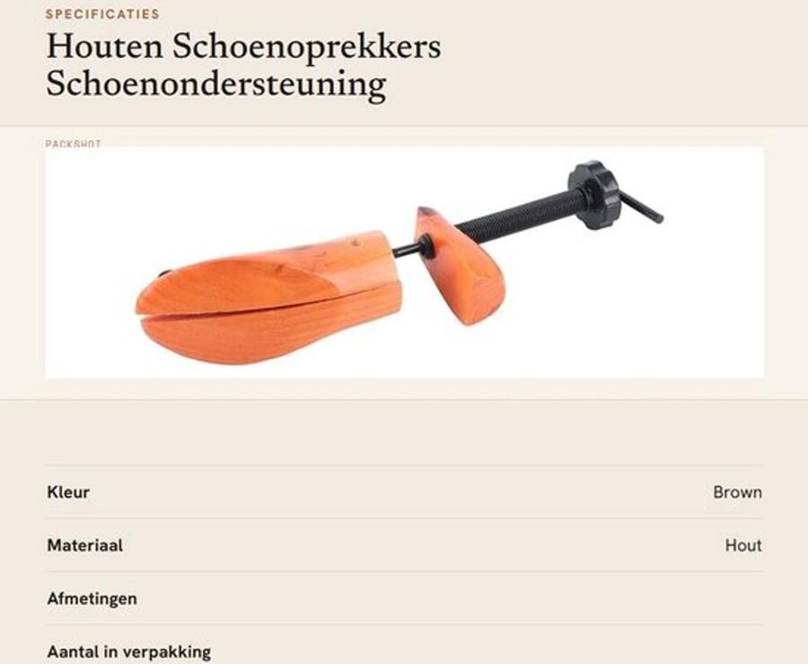 Dailygoods- Schoenvergroter Houten Schoensteun Expander Boots