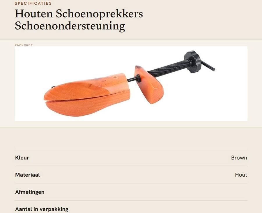 Dailygoods- Schoenvergroter Houten Schoensteun Expander Boots Verstelbaar Geschikt voor nen Schoenoprekker