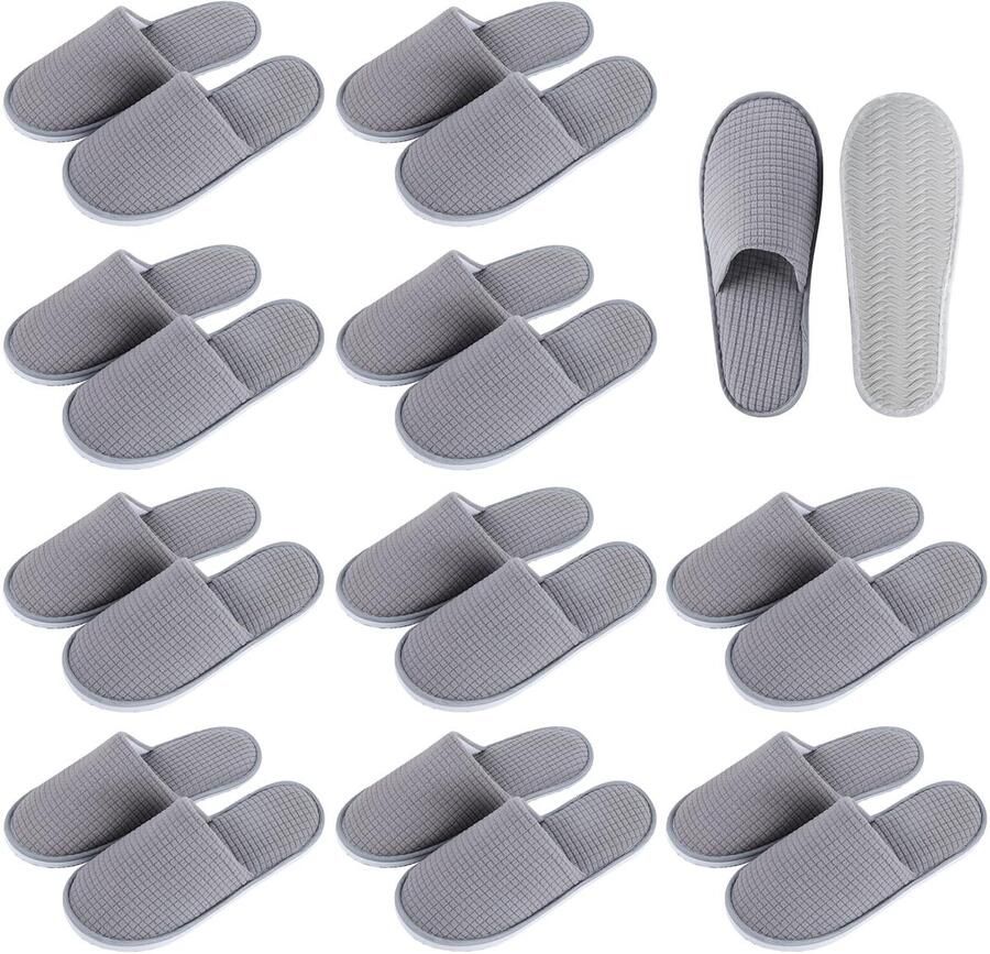 Dailygoods- Slippers 10 Paar Hotel Slippers Badslippers Spa Slippers Antislip Coral Fleece