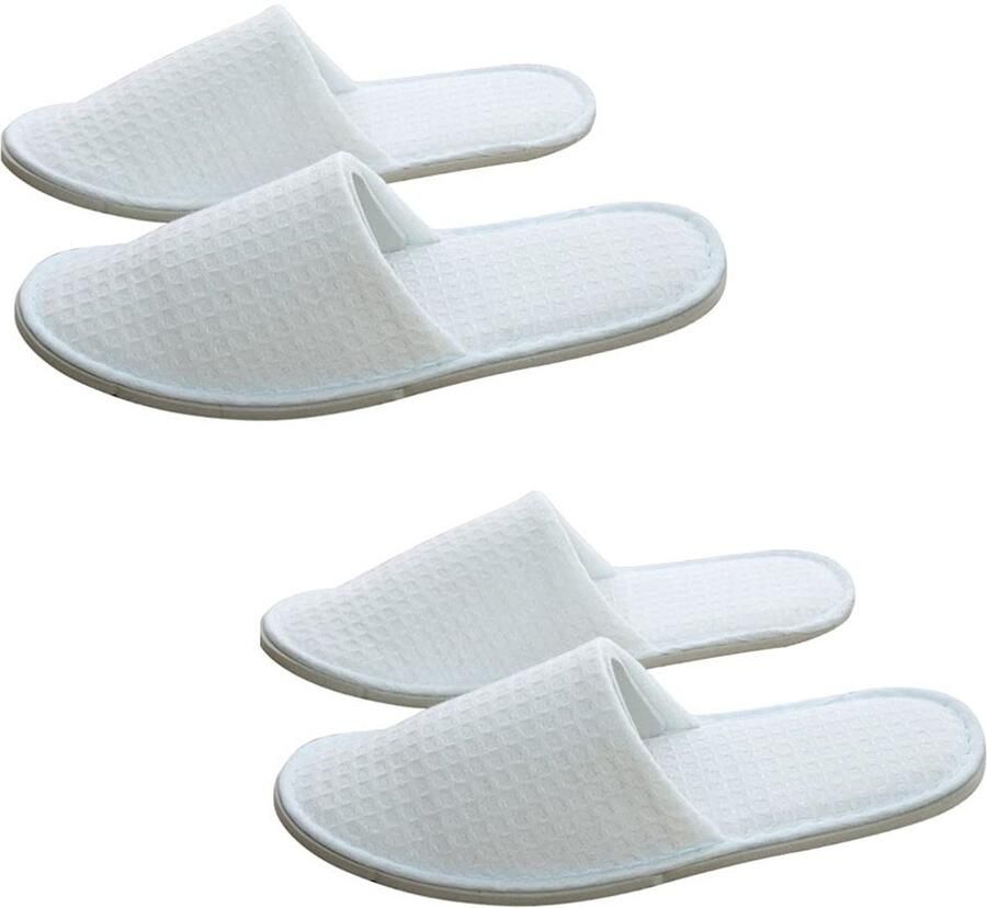 Dailygoods- Slippers Dames 2 Paar Gesloten Teen Platte Slippers Spa Slippers Hotel Slippers Comfortabel en Lichtgewicht Badslippers