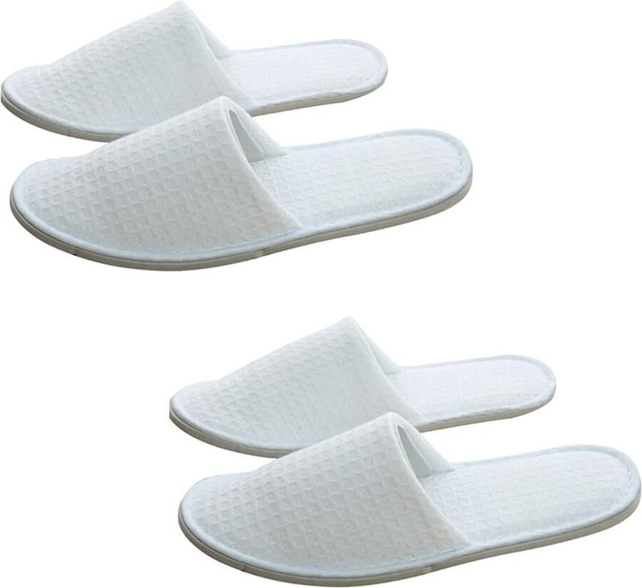 Dailygoods- Slippers Dames 2 Paar Gesloten Teen Platte Slippers Spa Slippers Hotel Slippers Comfortabel en Lichtgewicht Badslippers