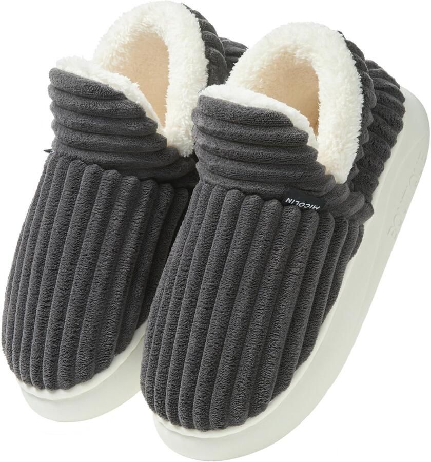 Dailygoods- Slippers Dames Antislip Warm Fuzzy Pantoffels Lichtgewicht Pluche Memory Foam Inlegzolen