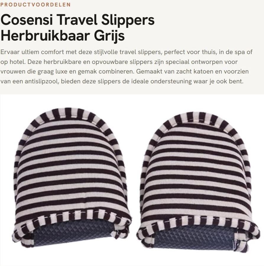 Dailygoods- Slippers Dames Opvouwbaar Antislip Katoen Binnen Reusable Lichtgewicht Huispantoffels