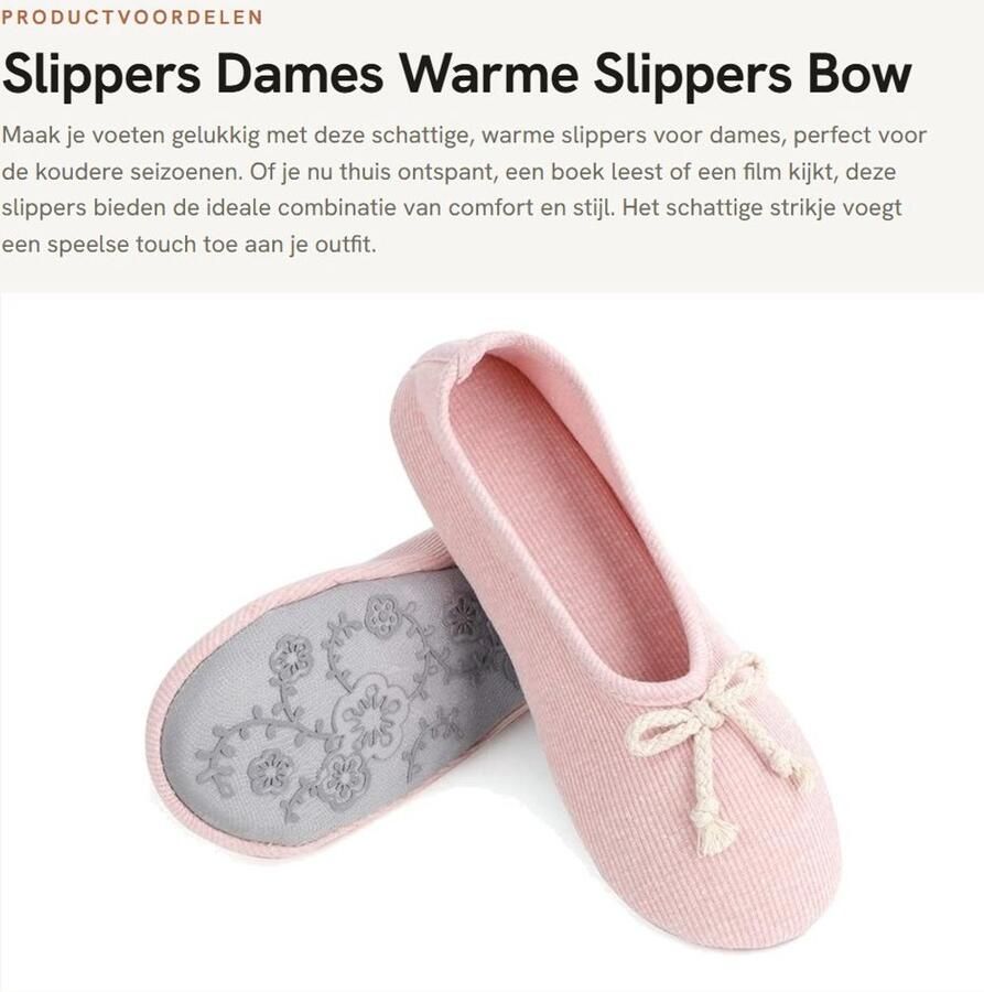 Dailygoods- Slippers Dames Warm Katoenen Slippers Antislip Zool Lichtgewicht Comfortabele Inlegzool Pantoffels