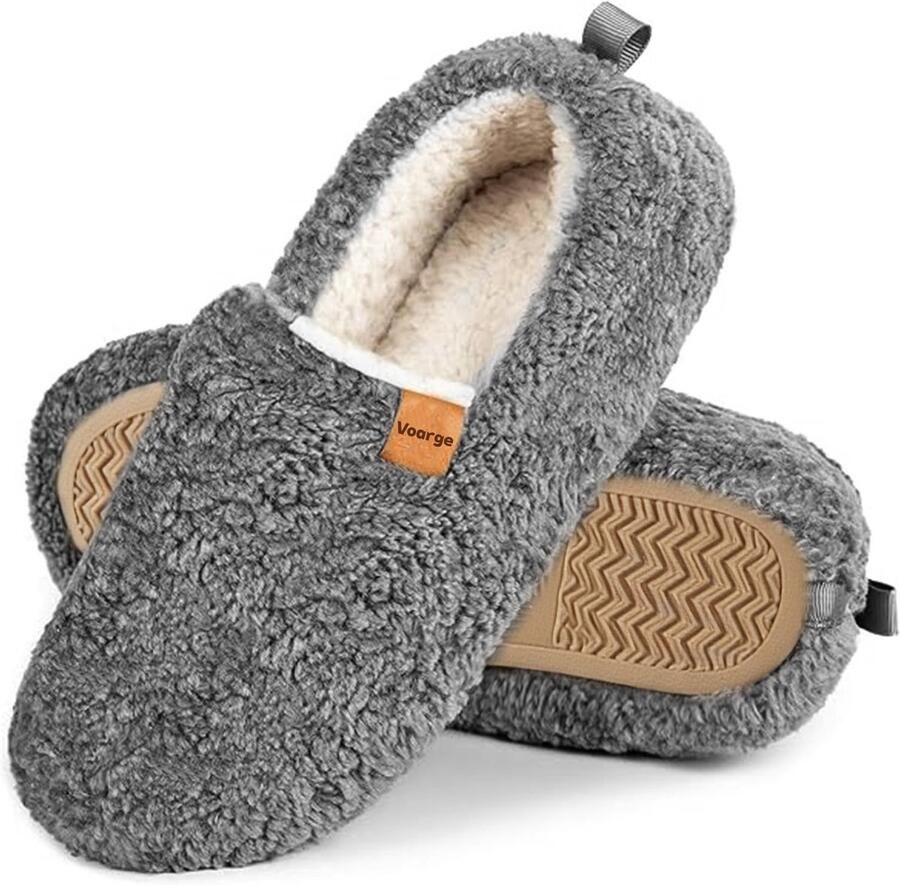 Dailygoods- Slippers Dames Warme Faux Wol Geheugenfoam Antislip Wasbaar Zachte Pluche Buitenstof Pantoffels