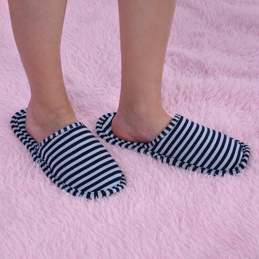 Dailygoods- Slippers Opvouwbaar Antislip Katoen EVA Lichtgewicht Inclusief Tas Badslippers