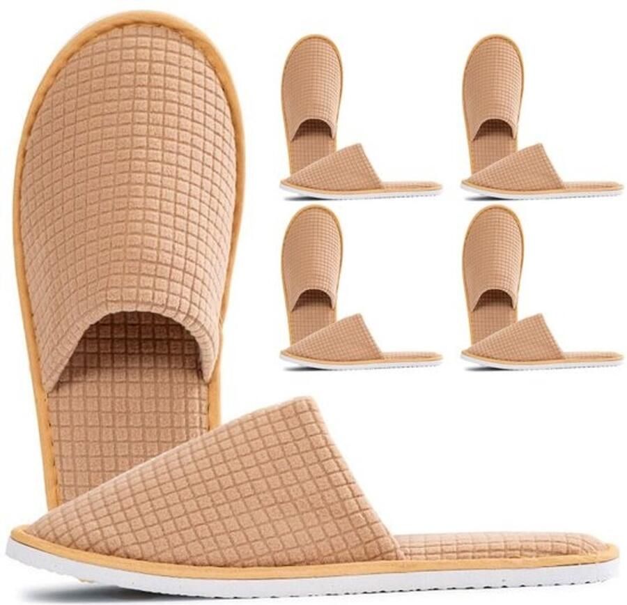 Dailygoods- Slippers Spa Huis 4 Paar Universele Maat Antislip Zacht Comfortabel Gastenslippers