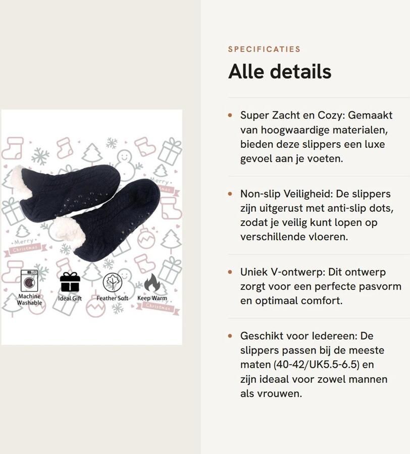 Dailygoods- Slippers Warm Antislip Fluffy Unisex Comfortabele Zolen Ideaal voor Binnengebruik Sokken