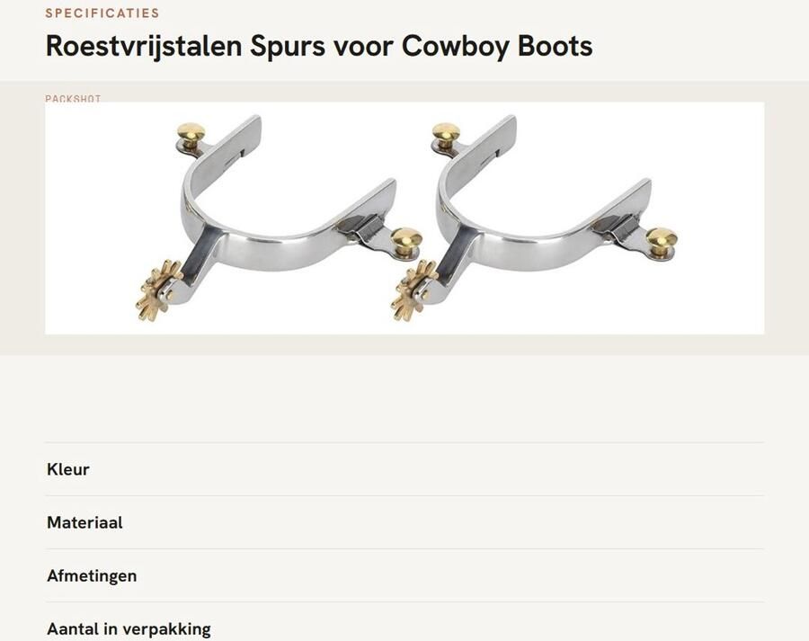 Dailygoods- Spooren Robuust Roestvrij Staal Duurzaam Draaiknop van Messing Eenvoudig Ontwerp Geschikt voor Cowboylaarzen Cowboysporen