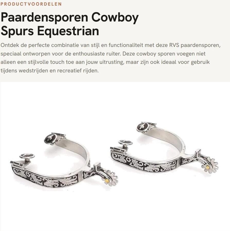 Dailygoods- Sporen Roestvrij Staal Cow Sporen Decoratie Equestrian Equip t Controle Verbeteren Prachtig Patroon Paardensporen
