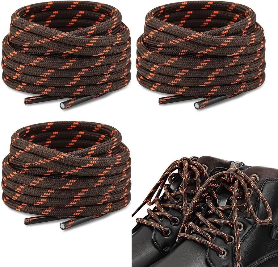 BRENZOOS- Sportschoenen 3 Paar Veters Rond 4 mm Elastisch Duurzaam Hoogwaardige Polyester Geschikt voor Sneakers