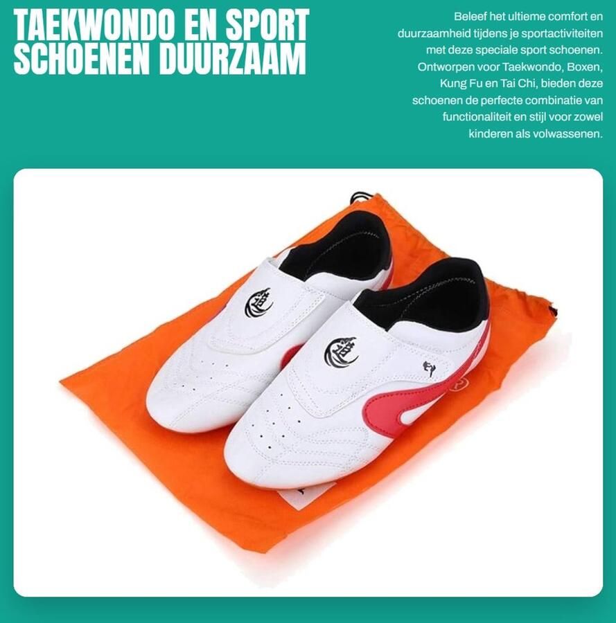 Dailygoods- Sportschoenen Antislip Lichtgewicht Duurzaam PU-leer Voor Taekwondo Boxen Kung Fu Tai Chi Vechtschoenen