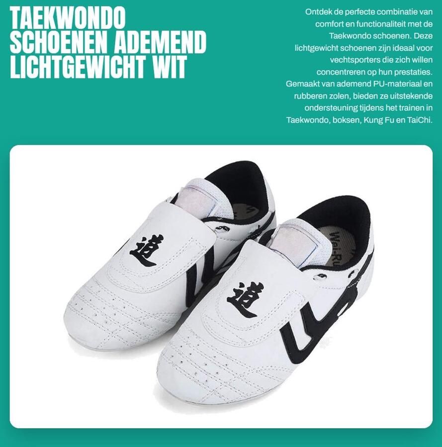 Dailygoods- Taekwondo Schoenen Lichtgewicht Ademend Antislip Rubberzool Innovatief Ontwerp Geschikt voor Kinderen en Tieners Comfortabele Draagervaring Martial Arts Schoenen