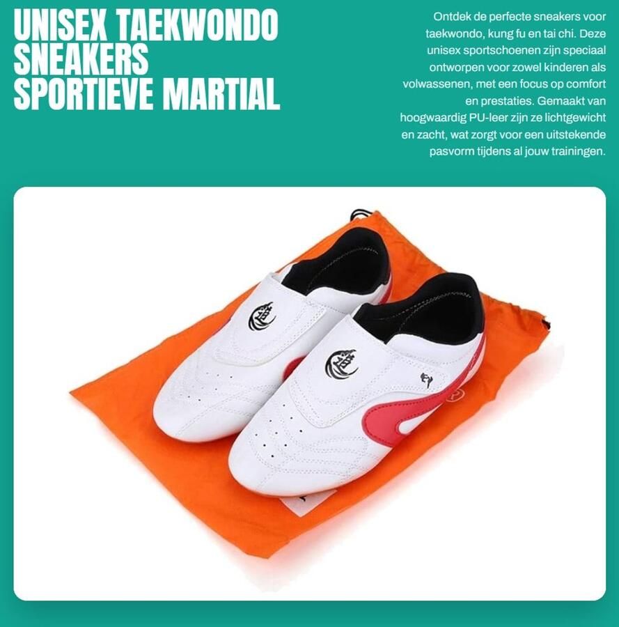 Dailygoods- Taekwondo Schoenen Lichtgewicht Taekwondo Bescherming Antislip Zolen Duurzaam PU-leer Voor Kinderen Volwassenen Comfortabele Draagervaring Vechtschoenen