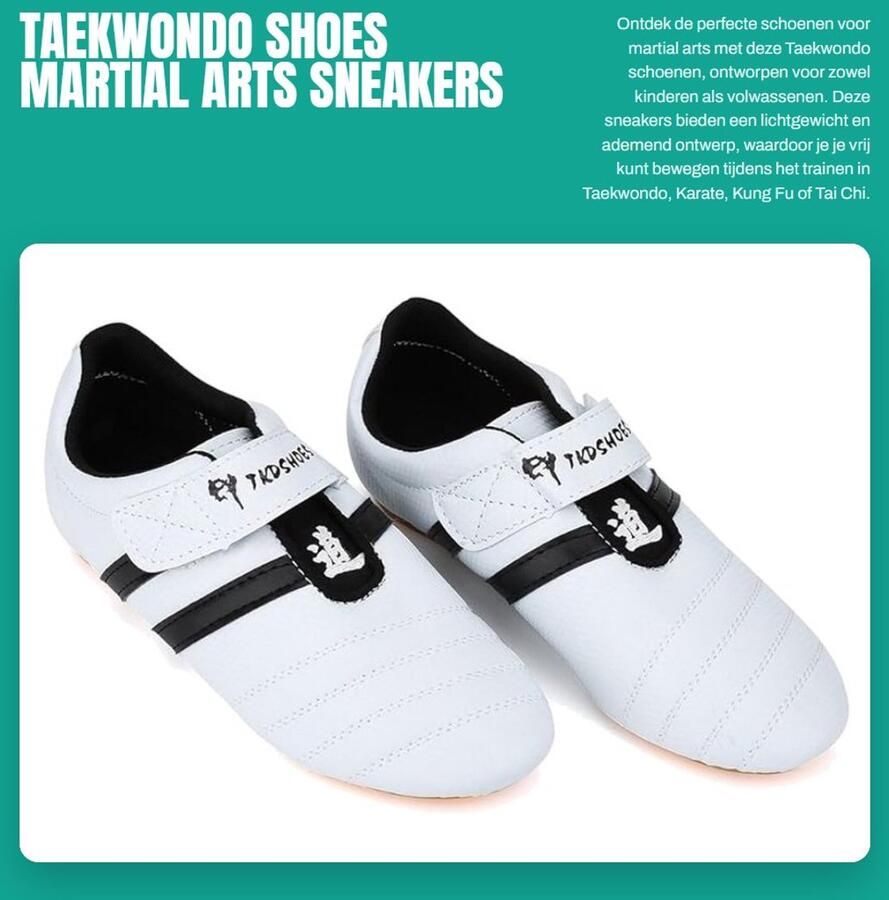Dailygoods- Taekwondo Schoenen Lichtgewicht Vechtsport Schoenen Antislip Ade d TPR Rubber Zolen Geschikt voor Volwassenen en Kinderen Martial Arts Schoenen