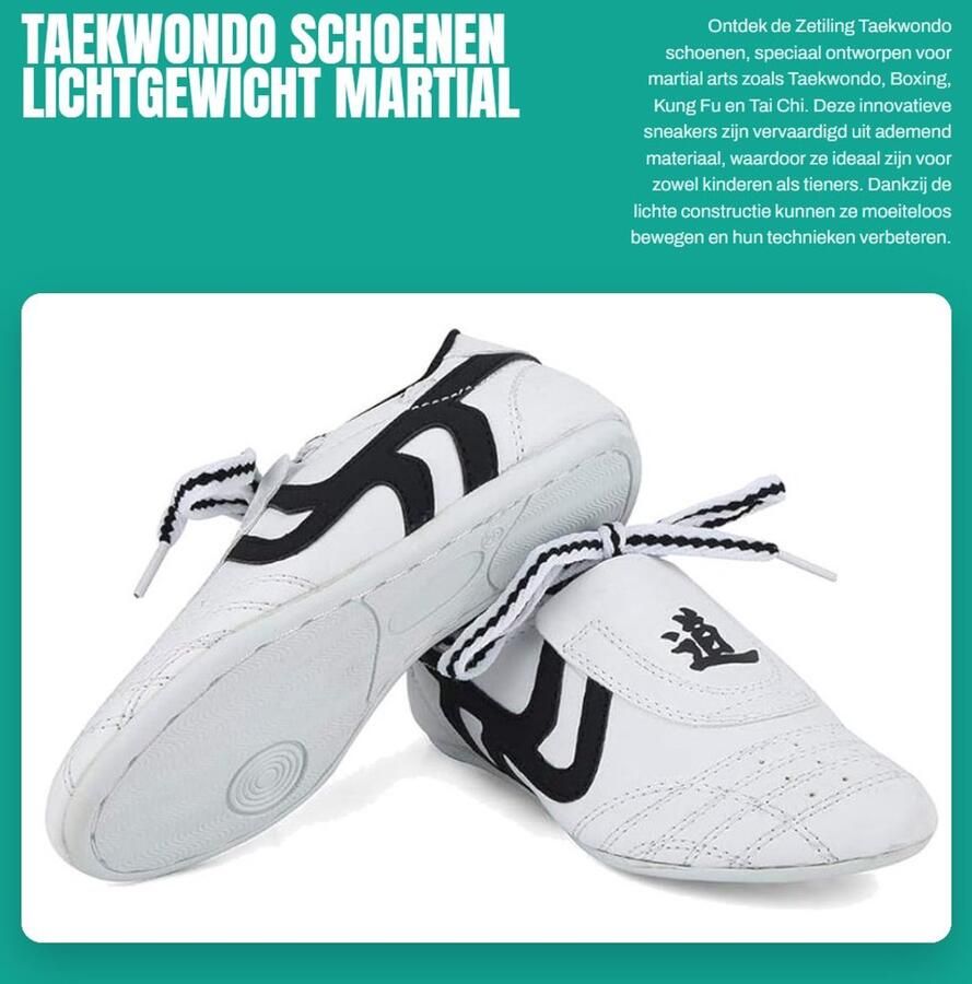 Dailygoods- Taekwondo Schoenen Lichtgewicht Vechtsport Schoenen Antislip Rubber Zolen Ade d Materiaal Geschikt voor Kinderen en Tieners Comfortabele Beweging Martial Arts Schoenen