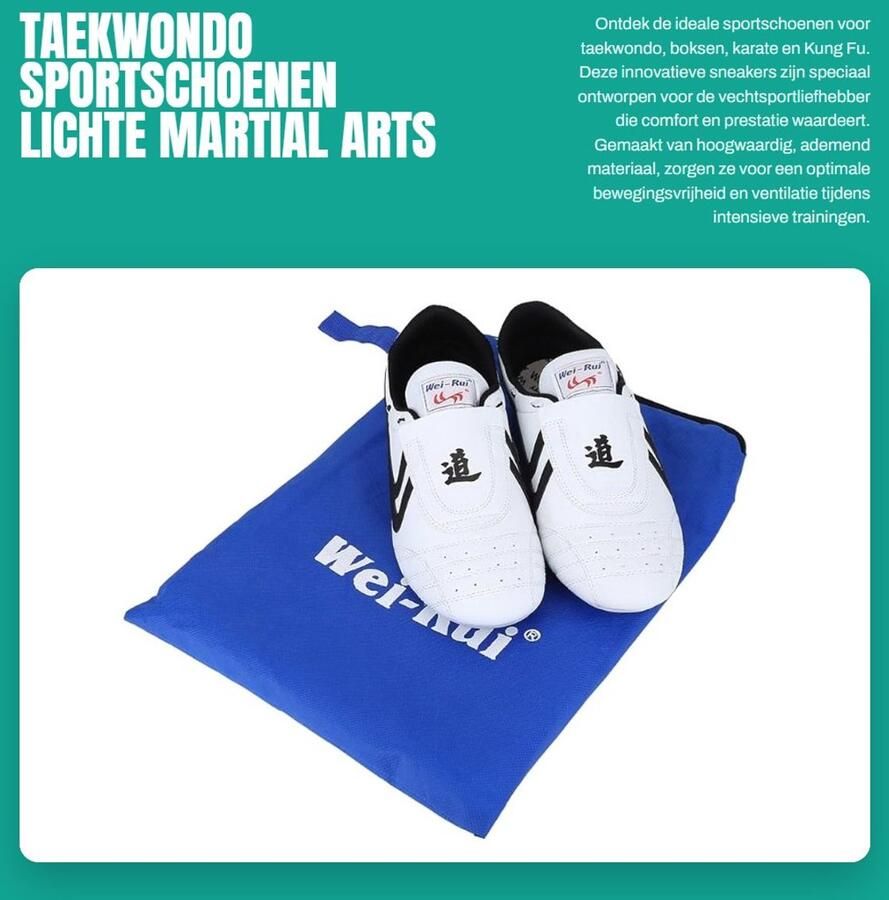Dailygoods- Taekwondo Schoenen Lichtgewicht Vechtsport Schoenen Martial Arts Sneakers Ade d Materiaal Rubber Zool Innovatief Ontwerp